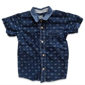 Baby Colors - Boy's Navy Blue Button Down Shirt Size 2